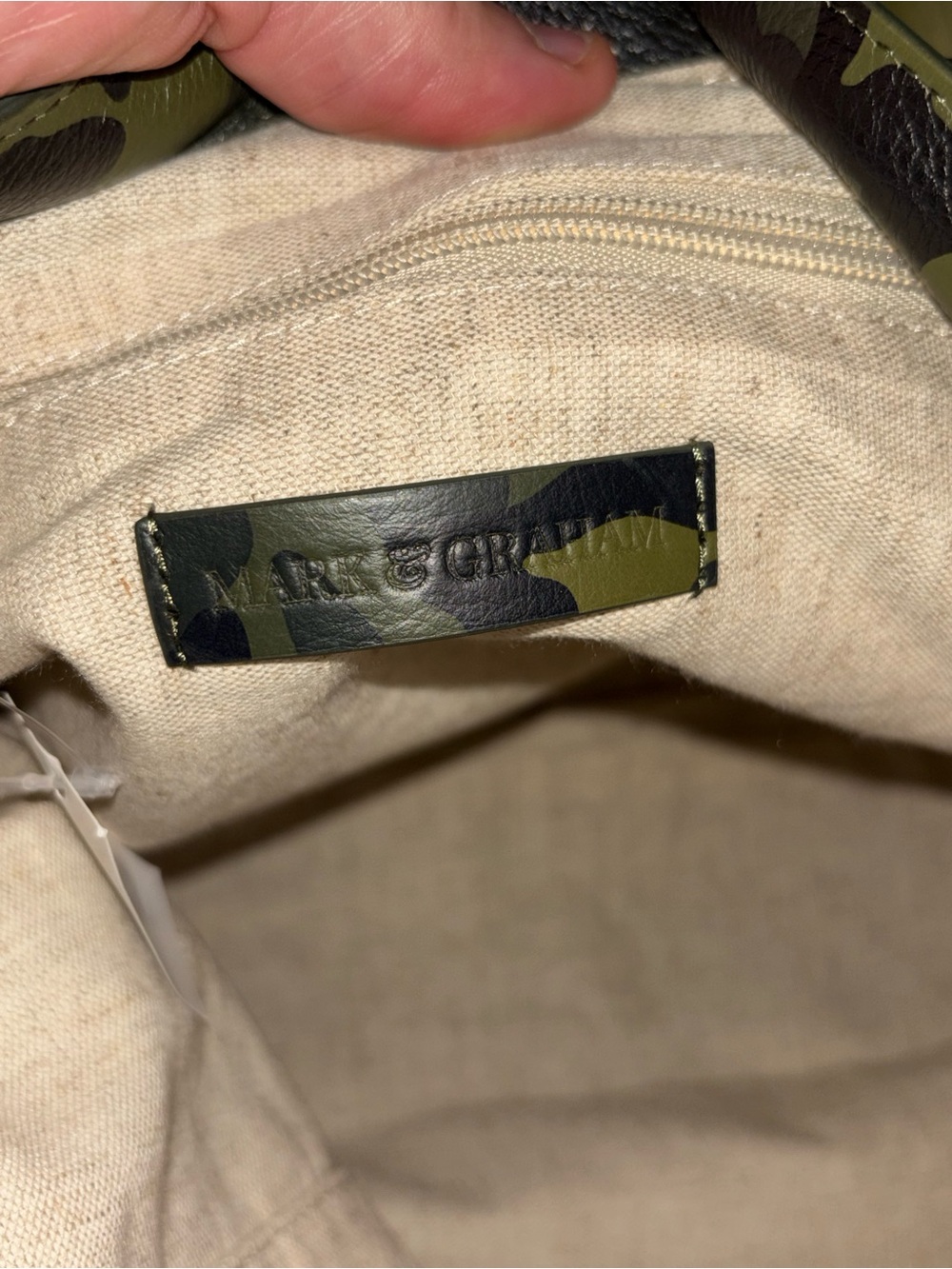 Mark and Graham Slouch Handbag Bag Purse Green /Brown Camouflage - Picture 10 of 14